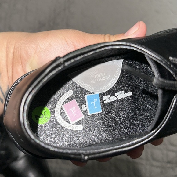 F & T KID BOY YOUTH BLACK FORMAL WEDDING DRESS SHOES - Picture 9 of 9